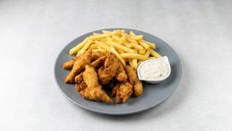 Pohani pileći prutići s pomfritom i sweet chilli umakom