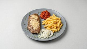 Punjena pljeskavica (šunka, sir)