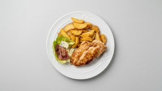Piletina sa žara s prilogom