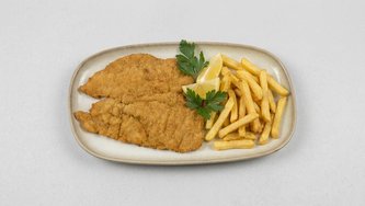 Pileći bečki s pomfritom